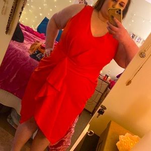 NWT City chic red drapey work dress